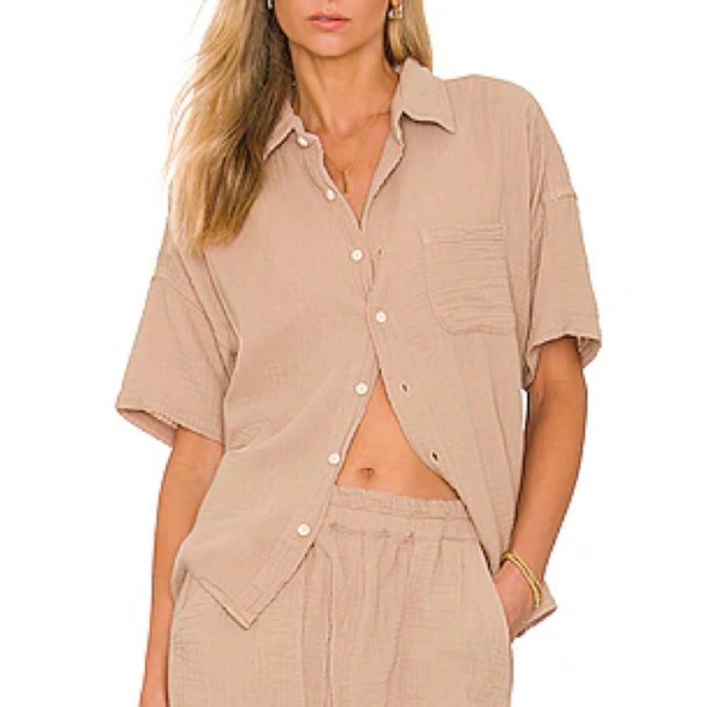 NSF Marks Short Sleeve Button Up Shirt